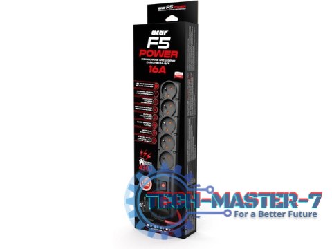 Listwa zasilająca F5 Power 3m 16A Czarna Listwa zasilająca F5 Power 3m 16A Czarna