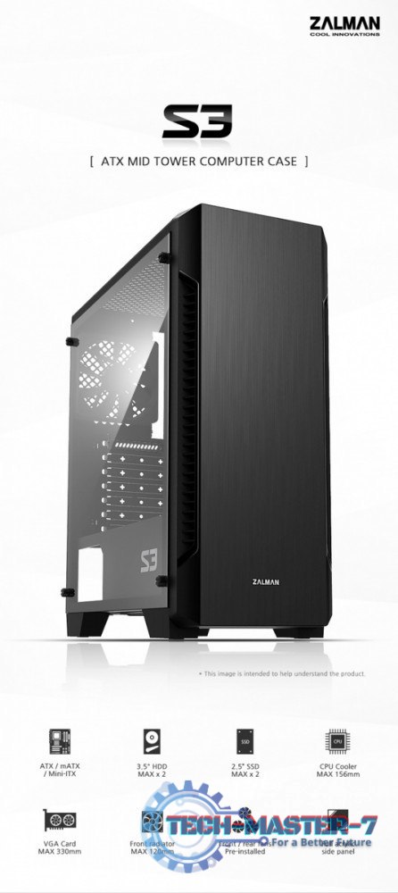 Obudowa S3 TG ATX Mid Tower PC Case TG fan x3 Obudowa S3 TG ATX Mid Tower PC Case TG fan x3