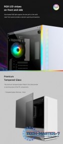 Obudowa S5 WHITE ATX Mid Tower PC Case RGB fan TG