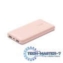 PowerBank 10 000mAh USB A i C 15W różowe złoto