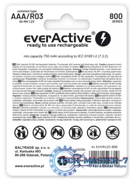 Akumulatory paluszki R03/AAA 800 mAH blister 4 szt.