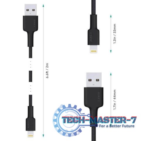CB-AL05 nylonowy kabel Quick Charge Lightning-USB | 2m | certyfikat MFi Apple CB-AL05 nylonowy kabel Quick Charge Lightning-USB | 2m | certyfikat MFi Apple