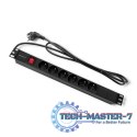 Listwa zasilająca do szafy RACK 1U | 16A | PDU | 6xFRENCH | 2m