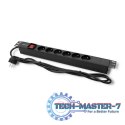 Listwa zasilająca do szafy RACK 1U | 16A | PDU | 6xFRENCH | 2m