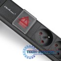 Listwa zasilająca do szafy RACK 1U | 16A | PDU | 6xFRENCH | 2m