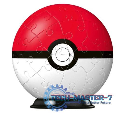 Puzzle 54 elementy 3D Kula, Pokemon czerwona Puzzle 54 elementy 3D Kula, Pokemon czerwona
