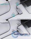 CB-C91 aluminiowy HUB USB-C | 8w1 | RJ45 Ethernet 10/100/1000Mbps | 3xUSB 3.1 | HDMI 4k@30Hz | SD i micro SD | USB-C Power Deliv