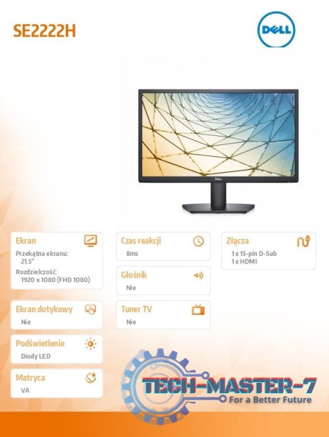 Monitor SE2222H 21,5 cali LED 1920x1080/HDMI/VGA/3Y Monitor SE2222H 21,5 cali LED 1920x1080/HDMI/VGA/3Y