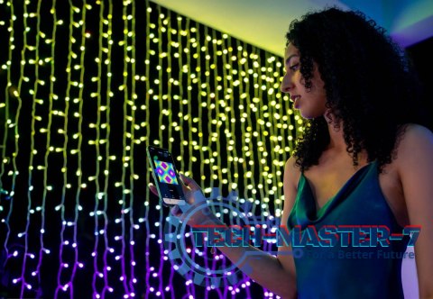 Inteligentna kurtyna Curtain 210 LED RGB+W 1,5/2,1m, przezroczysty przewód Inteligentna kurtyna Curtain 210 LED RGB+W 1,5/2,1m, przezroczysty przewód