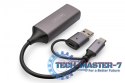 Karta sieciowa przewodowa USB 3.1 Typ C + USB A do 1x RJ45 2.5 Gigabit Ethernet 10/100/1000/2500Mbps