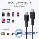 CB-CL03 Black nylonowy kabel Lightning-USB C | USB Power Delivery USB-PD | 2m | certyfikat MFi Apple