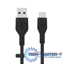 Kabel BoostCharge USB-A do USB-C silikonowy 2m, czarny