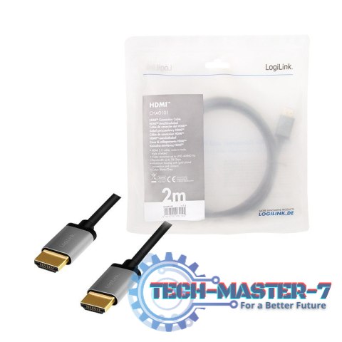 Kabel HDMI 4K/60Hz, aluminium 2m Czarny Kabel HDMI 4K/60Hz, aluminium 2m Czarny