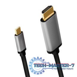 Kabel USB-C do HDMI, 4K 60Hz aluminiowy 1.8m