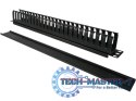 Organizator kabli 1U 19" z pokrywą maskującą