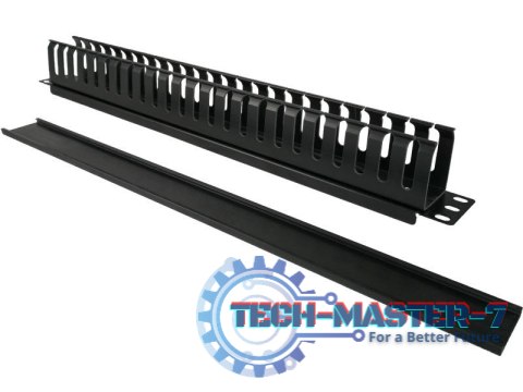 Organizator kabli 1U 19" z pokrywą maskującą Organizator kabli 1U 19" z pokrywą maskującą