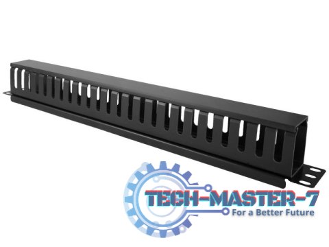 Organizator kabli 1U 19" z pokrywą maskującą Organizator kabli 1U 19" z pokrywą maskującą