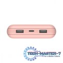 PowerBank 20 000mAh 15W USB-A/USB-C różowe złoto