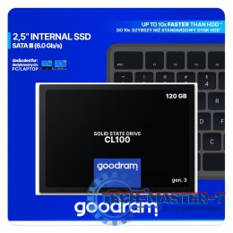 Dysk SSD GOODRAM SSDPR-CL100-120-G3 CL100 gen. 3 (2.5″ /120 GB /SATA III (6 Gb/s) /500MB/s /360MB/s)