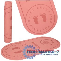 Mata fitness do ćwiczeń jogi skakania na skakance wygłuszająca antypoślizgowa 125x61.5x0,6 cm różowa