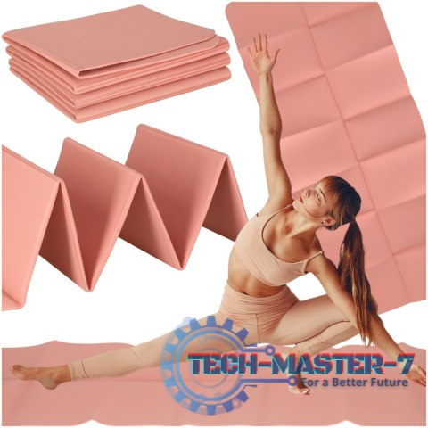 Mata fitness gimnastyczna do ćwiczeń jogi pilatesu fitness joga składana 183x61x0,4 cm różowy Mata fitness gimnastyczna do ćwiczeń jogi pilatesu fitness joga składana 183x61x0,4 cm różowy