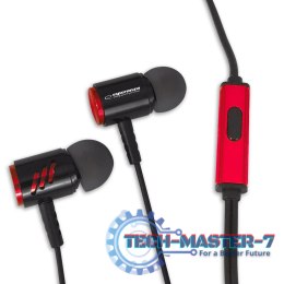 Słuchawki z mikrofonem Douszne ESPERANZA EH207KR (1.2m /3.5 mm minijack wtyk/Czarno-czerwony)