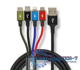 KABEL USB 4W1 2XUSB-C, MICROUSB, LIGHTNING