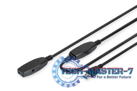 Kabel przedłużający USB 3.0 SuperSpeed Typ USB A/USB A M/Ż aktywny Czarny 10m