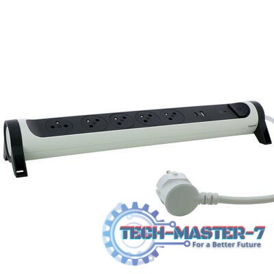 Przedłużacz ochronny 5x2PZ +USB A/C 1,5m biało-czarny Przedłużacz ochronny 5x2PZ +USB A/C 1,5m biało-czarny