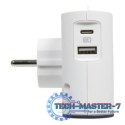Rozgałęziacz 2x2P+USB AC Biało/czarny