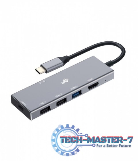 Adapter HUB USB C 7w1 - HDMI, USBx3, PD, SD/TF