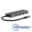 Adapter HUB USB C 7w1 - HDMI, USBx3, PD, SD/TF