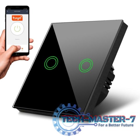 Dotykowy włącznik światła podwójny Wi-Fi SMART MCE714B Czarny