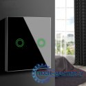 Dotykowy włącznik światła podwójny Wi-Fi SMART MCE714B Czarny