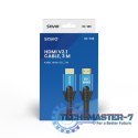 Kabel HDMI (M) v2.1, 3m, 8K, miedź, niebiesko-czarny, złote końcówki, ethernet/3D, CL-143
