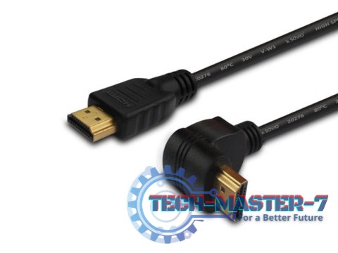 Kabel HDMI kątowy złoty v1.4 3D, 4Kx2K, 1.5m, CL-04