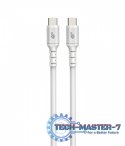 Kabel USB C - USB C 1 m. silikonowy biały