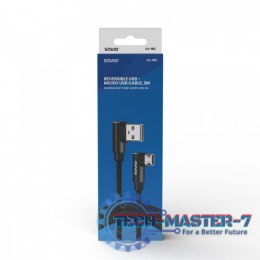 Kabel z dwustronnym złączem USB Micro USB - USB A 1m, CL-161