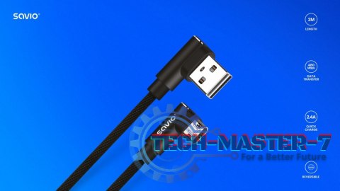 Kabel z dwustronnym złączem USB Micro USB - USB A 2m, CL-162 Kabel z dwustronnym złączem USB Micro USB - USB A 2m, CL-162