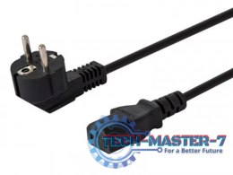 Kabel zasilający Schuko męski - IEC C13, kątowy 1,8m, wielopak 10 szt. CL-98