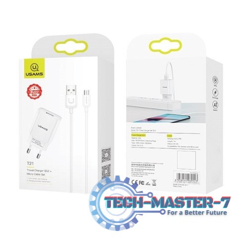 Ładowarka sieciowa 2,1A kabel microUSB Ładowarka sieciowa 2,1A kabel microUSB