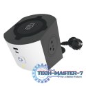 Przedłużacz 2x2P+Z Indukcja USB A/C 2m