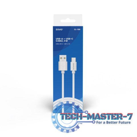 Kabel USB-A - USB-C, 2A, 3m, CL-168 Kabel USB-A - USB-C, 2A, 3m, CL-168