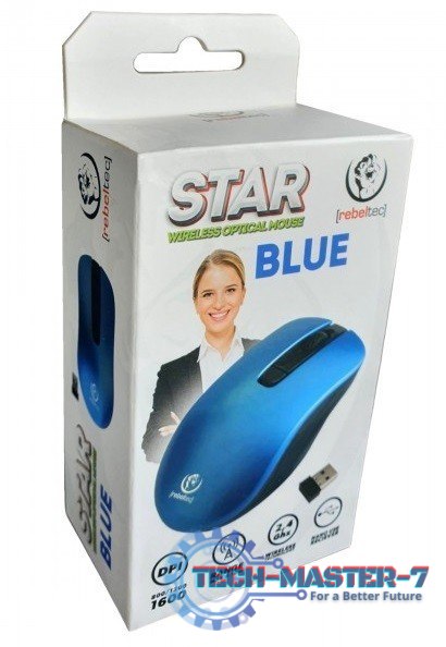 Mysz bezprzewodowa Rebeltec STAR blue 800/1000/1600 DPI Mysz bezprzewodowa Rebeltec STAR blue 800/1000/1600 DPI