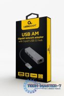 Adapter USB-AM to LAN GbE Hub 3xUSB 3.0