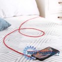 CB-AL01 Red OEM nylonowy kabel USB - Lightning | 2m | wtyki 90 stopni | certyfikat MFi
