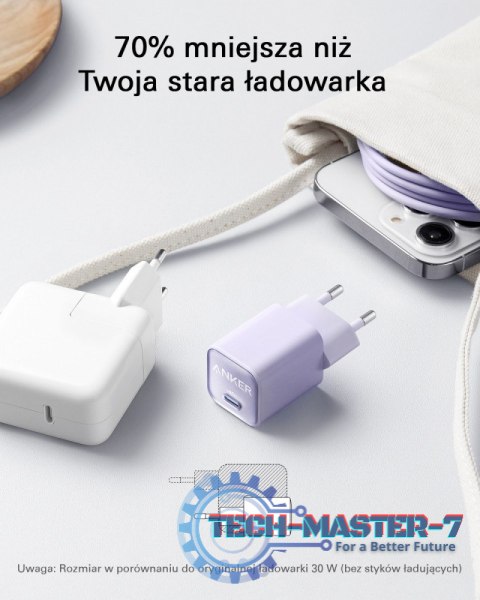 Ładowarka 511 Nano III 30W GaN USB-C biała Ładowarka 511 Nano III 30W GaN USB-C biała