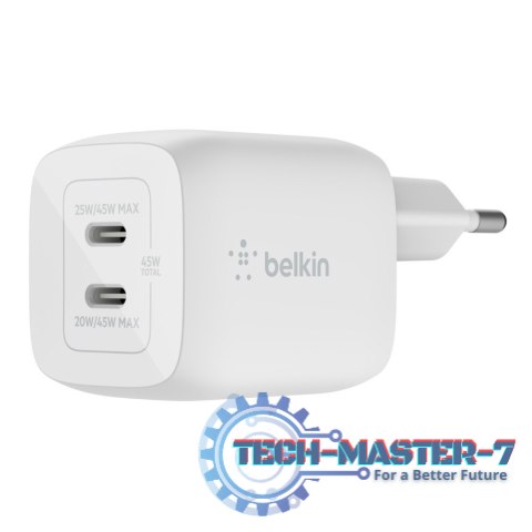 Podwójna ładowarka ścienna USB-C GaN z PPS 45 W