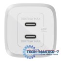 Podwójna ładowarka ścienna USB-C GaN z PPS 45 W