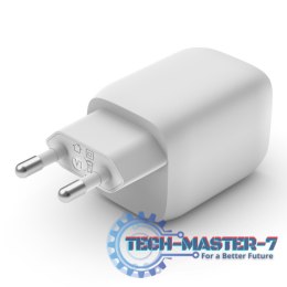 Podwójna ładowarka ścienna USB-C GaN z PPS 65 W Biała